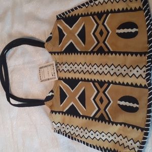 Sam Hilu's Collection hobo Western tribal shoulder bag camel and black